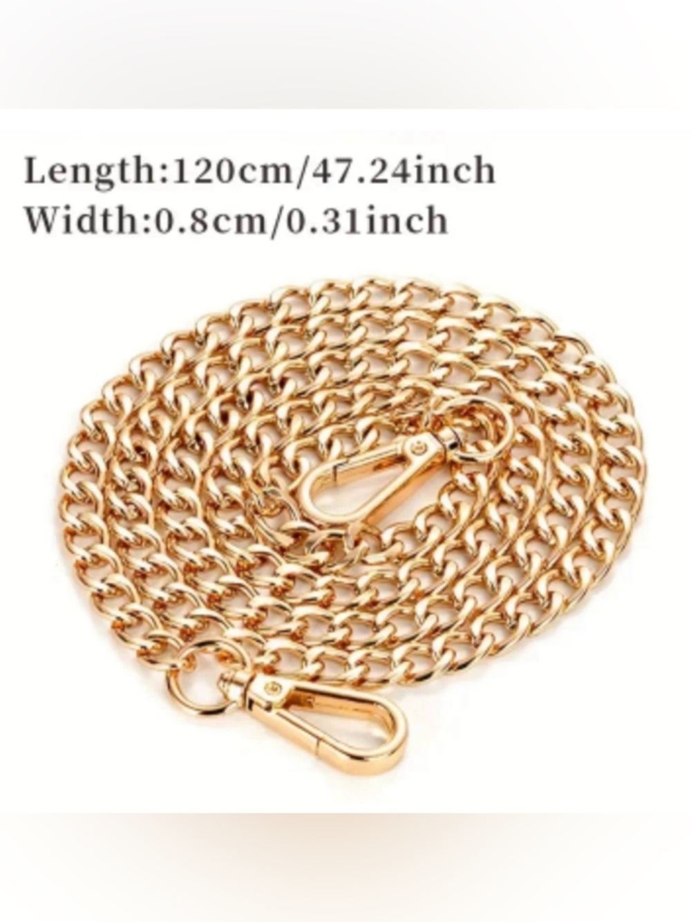 High Quality Stainless Steel Gold 47 Inch Chain Shoulder Strap for Women Bags